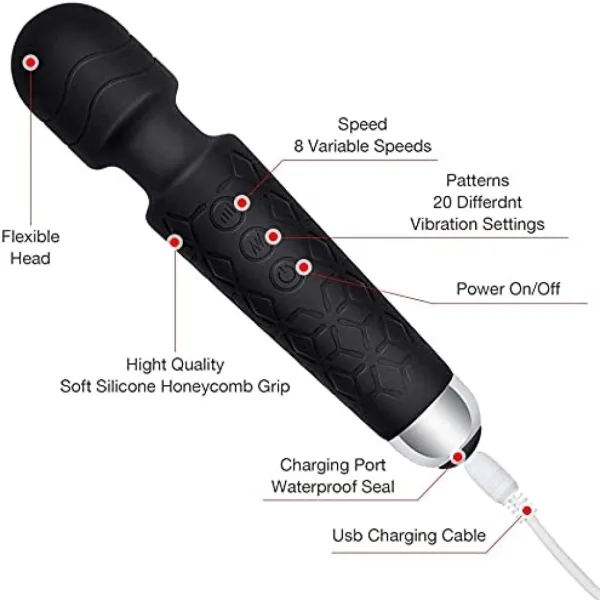 Powerful rechargeable body massager for deep muscle relaxation