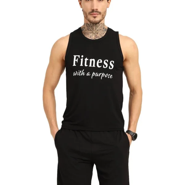 Men’s Bamboo Gym Vest – Soft, Breathable Workout Tank in Black