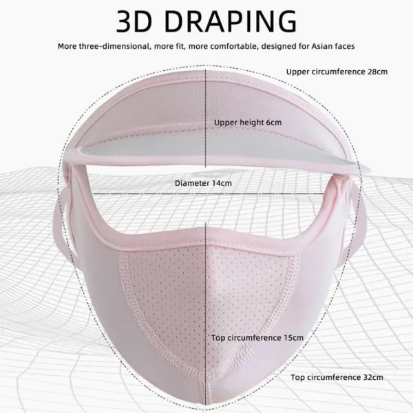 New Thin Summer Sunscreen Face Shield with Hat Brim and Ice Silk Material for Women | UV Protection Mask for Face and Mouth