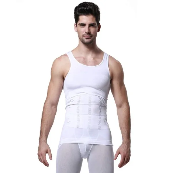 Premium Men’s Slimming Body Shaper Vest Shirt | Abs & Abdomen Slim Stretchable Tummy Tucker Compression Vest | Sleeveless Body Shapewear for Men