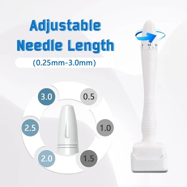 Titanium microneedling derma stamp for face scalp beard repair