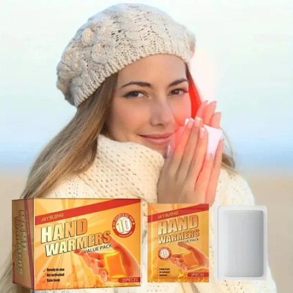 Hand Warmers Pack of 20 Pcs (10 Pairs) | Air Activated Disposable Self-Heating Body Warmer Patches | Long-Lasting Natural Heat Packs for Winter, Travel, Camping, Trekking & Outdoor Use