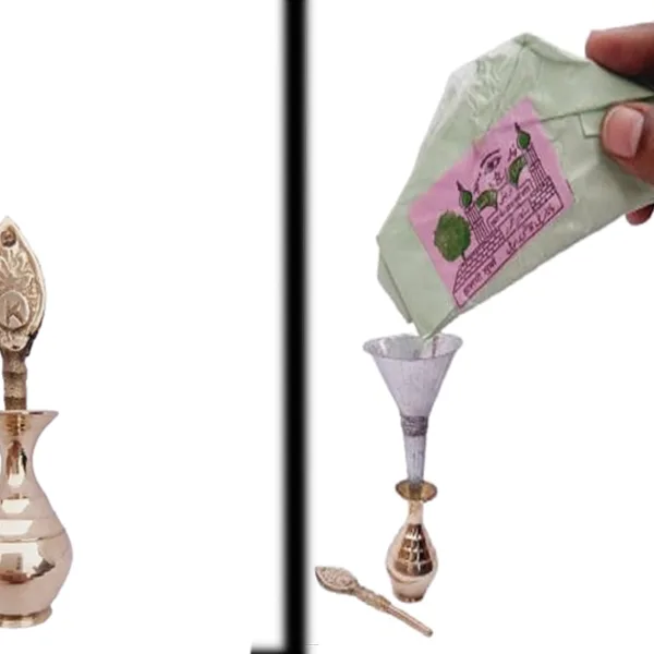 Mii Art Brass Surmedani With Funnel/Kuppi And Surma Use In Eye's Makeup Pack OF 1 pcs Funnel, 2 Surma Packed, 1 Brass Surmedani