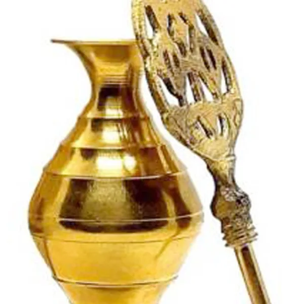 Brass Surmedani With Funnel/Kuppi And Surma Use In Eye's Makeup [Size-12-cm] Pack Of-1 Funnel, 2 Surma Packed,1 Brass Surmedani