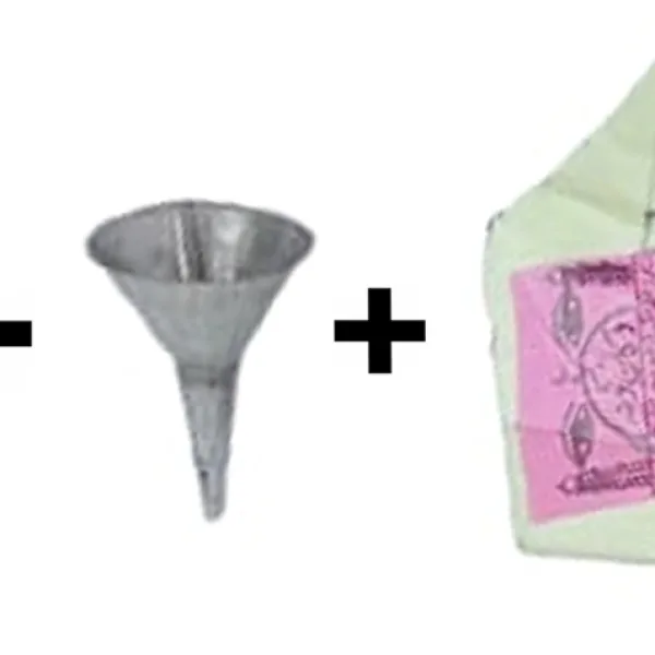 Brass Surmedani With Funnel/Kuppi And Surma Use In Eye's Makeup [Size-12-cm] Pack Of-1 Funnel, 2 Surma Packed,1 Brass Surmedani