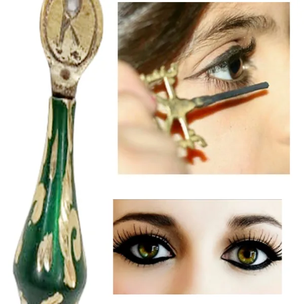 Brass Surmedani With Funnel/Kuppi And Surma Use In Eye's Makeup [Size-7-cm] Pack Of-1 Funnel, 2 Surma Packed,1 Brass Surmedani