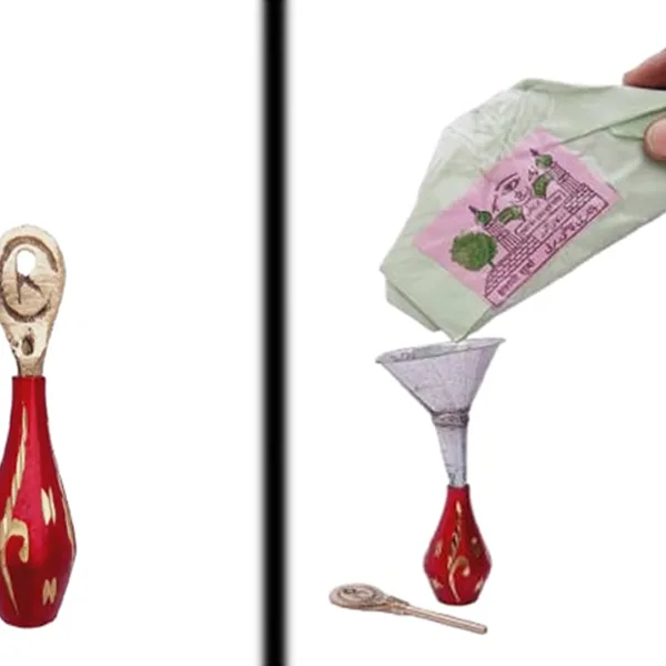 Brass Surmedani With Funnel/Kuppi And Surma Use In Eye's Makeup [Size-7-cm] Pack Of-1 Funnel, 2 Surma Packed, 1 Brass Surmedani