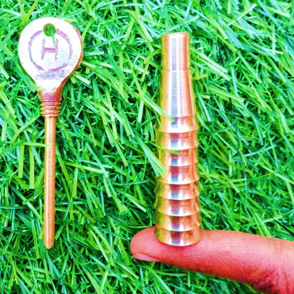 Brass Surmedani With Funnel/Kuppi And Surma Use In Eye's Makeup [Size-9-cm] Pack Of-1 Funnel, 2 Surma Packed,1 Brass Surmedani