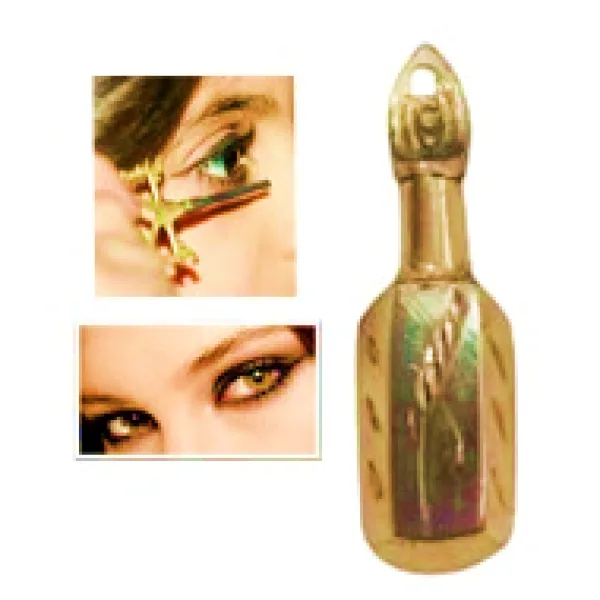 Brass Surmedani With Funnel/Kuppi And Surma Use In Eye's Makeup [Size-8-cm] Pack Of-1 Funnel, 2 Surma Packed, 1 Brass Surmedani