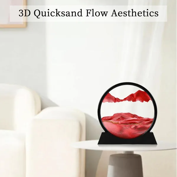 Moving Sand Art Picture 3D Liquid Motion Glass Decor