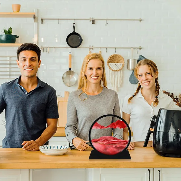 Moving Sand Art Picture 3D Liquid Motion Glass Decor