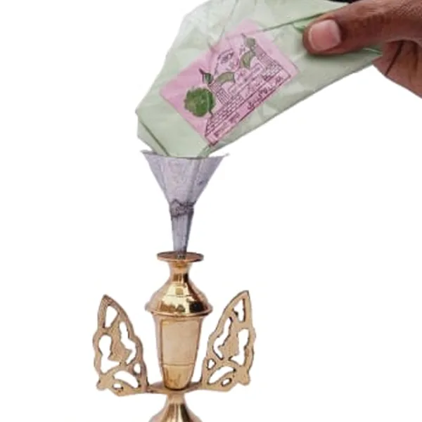 Mii Art Brass Surmedani With Funnel/Kuppi And Surma Use In Eye's Makeup [Size-15-cm]Pack Of-1 Funnel, 2 Surma Packed, 1 Brass Surmedani