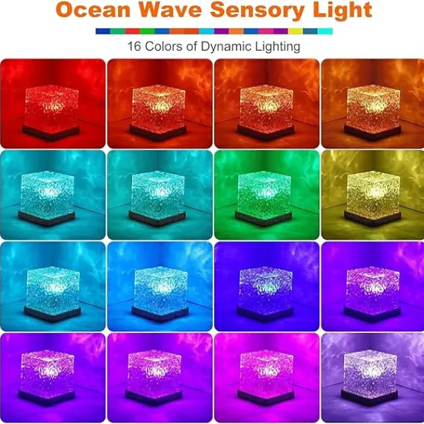 Lights Lamp Romantic Warm Ocean Wave Night Light for Bedroom Astronaut Galaxy Projector Night Lamp for Kids – Cute Bed Lamp, Fancy Light Decor, Relaxing Aurora Projector for Bedroom