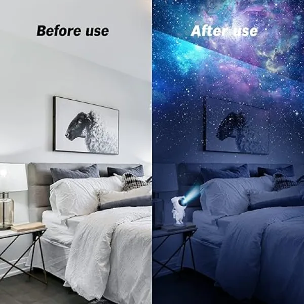 Astronaut Galaxy Projector with Remote Control – 360° Adjustable Timer Kids Astronaut Nebula Night Light, for Gifts,Baby Adults Bedroom, Gaming Room, Home and Party (Corded Electric)