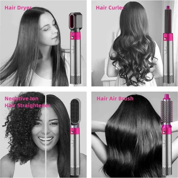 5 in 1 Hot Air Brush Hair Dryer & Volumizer