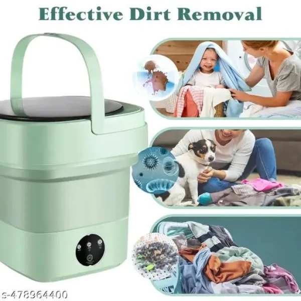 Portable Mini Foldable Washer And Spin Dryer With Small Foldable Bucket Washer For Camping, RV, Travel, And For Small-Spaces
