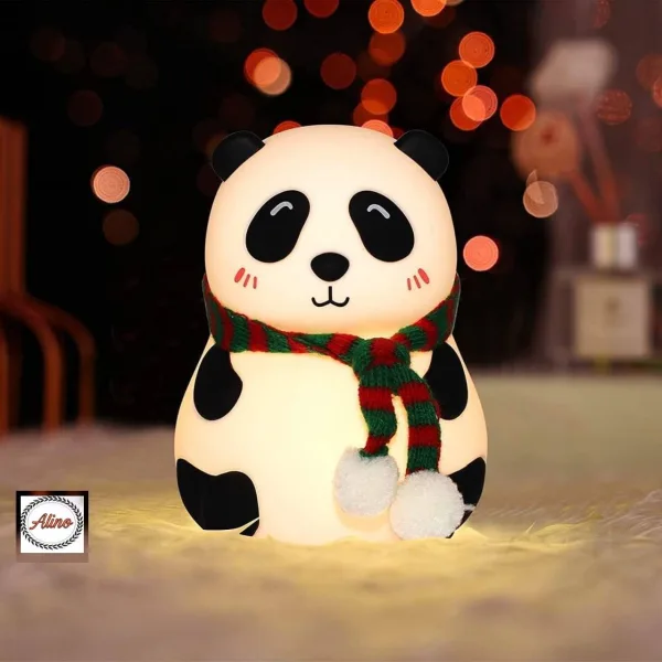 Panda 7-Color LED Silicone Touch Lamp