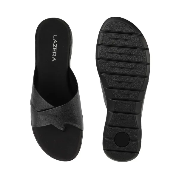 Women’s SoftGrip Toe-Loop Flats | Comfortable Vegan Leather Slip-On Sandals