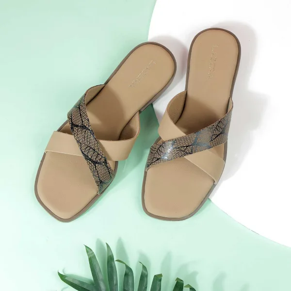 Women’s Comfort Cross-Strap Mules | Vegan Leather Slip-Ons | Cushioned Footbed
