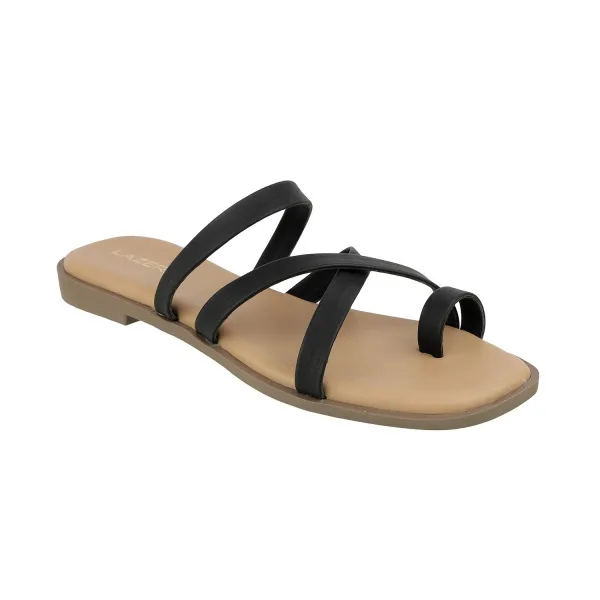 Women’s Minimal Slip-On Flats | Thin Strap Slides with Toe Loop | Casual Wear