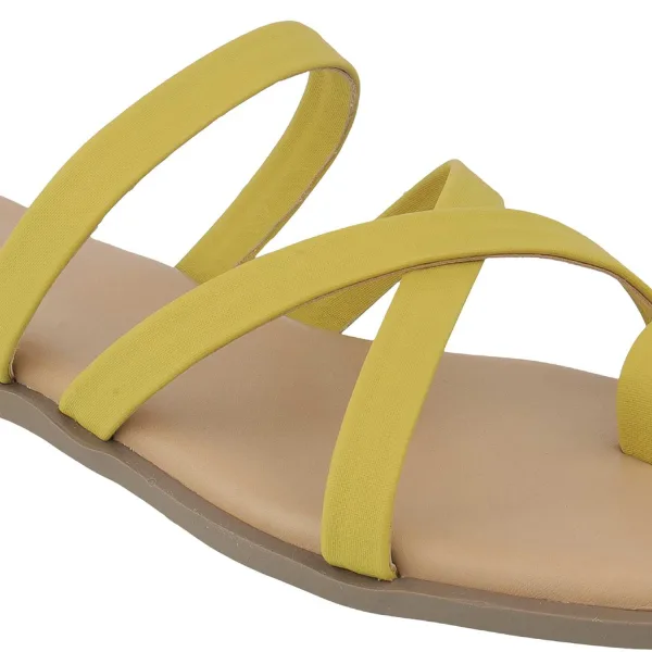 Women’s Minimal Slip-On Flats | Thin Strap Slides with Toe Loop | Casual Wear