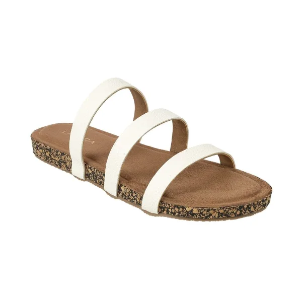 Women’s Triple Strap Slides | Mule Sandals with Contoured Footbed | Everyday Wear