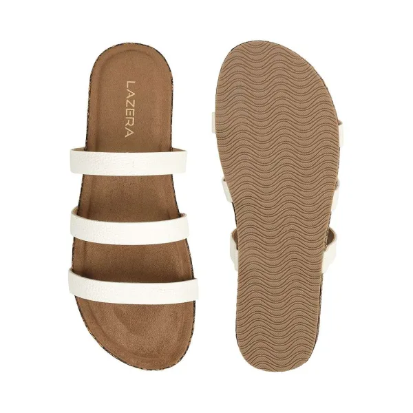 Women’s Triple Strap Slides | Mule Sandals with Contoured Footbed | Everyday Wear