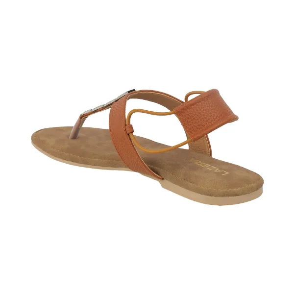 Women’s Toe-Ring Flats | Back Strap T-Strap with Silver Hexagon Detail | Casual/Ethnic