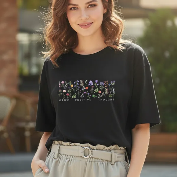 BOTANICAL GRAPHIC PRINTED OVERSIZED T-SHIRT