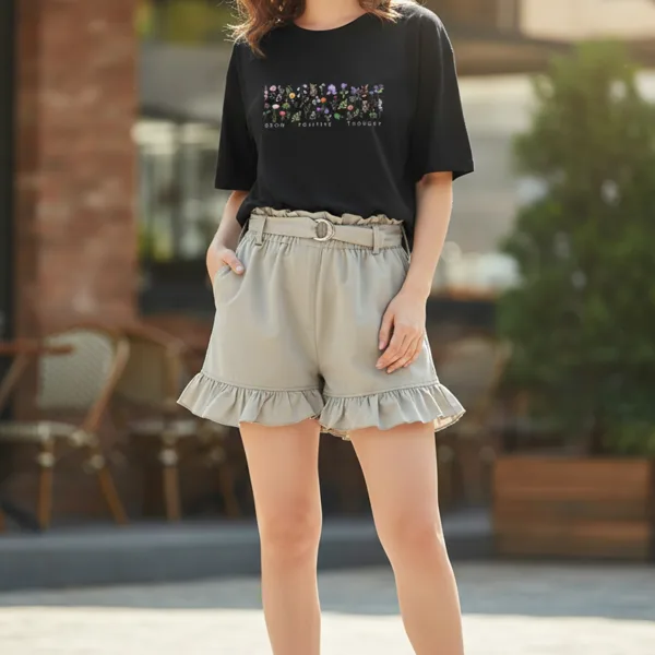 BOTANICAL GRAPHIC PRINTED OVERSIZED T-SHIRT