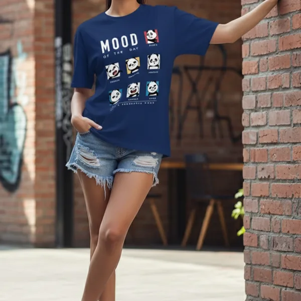 PANDASTIC MOOD GRAPHIC PRINTED OVERSIZED T-SHIRT