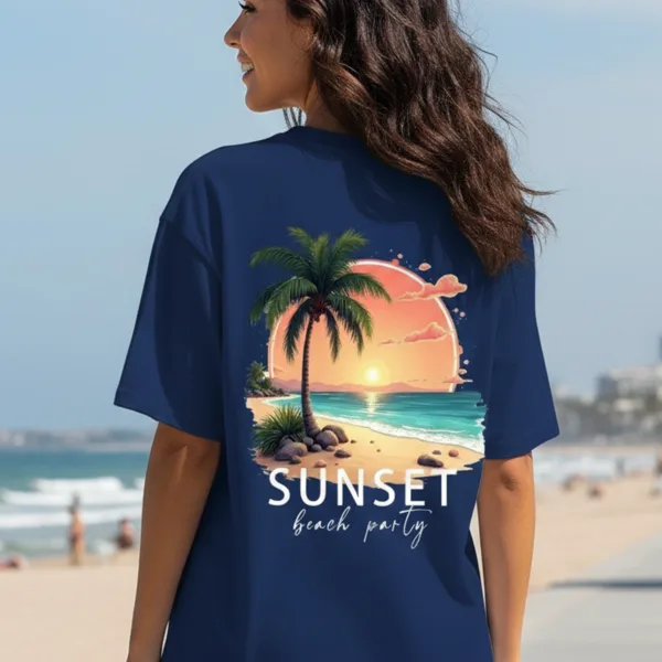 SUNSET GRAPHIC PRINTED OVERSIZED T-SHIRT