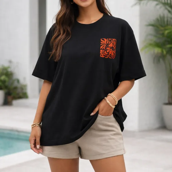 BIRD GRAPHIC PRINTED OVERSIZED TEE