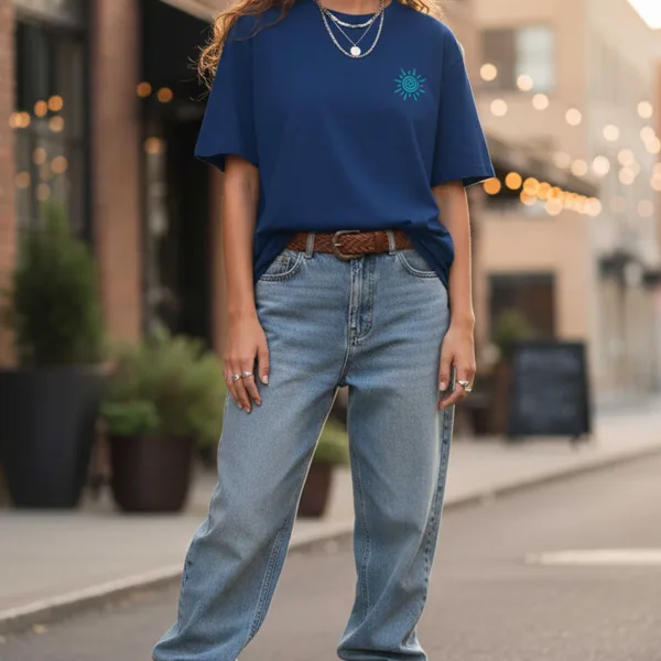 BLUE SPIRAL OVERSIZED TEE