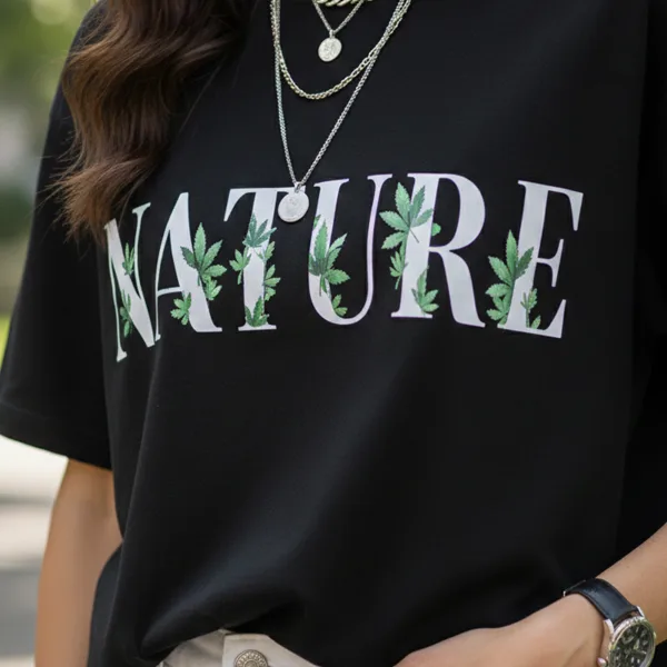 NATURE GRAPHIC PRINTED OVERSIZED TEE