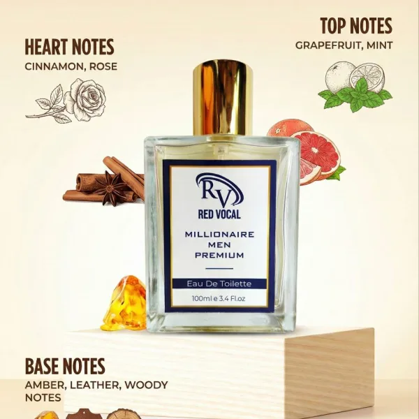 Red Vocal Millionaire Men Premium Perfume Eau De Toilette – Long-Lasting 100ml Bold & Luxurious Fragrance