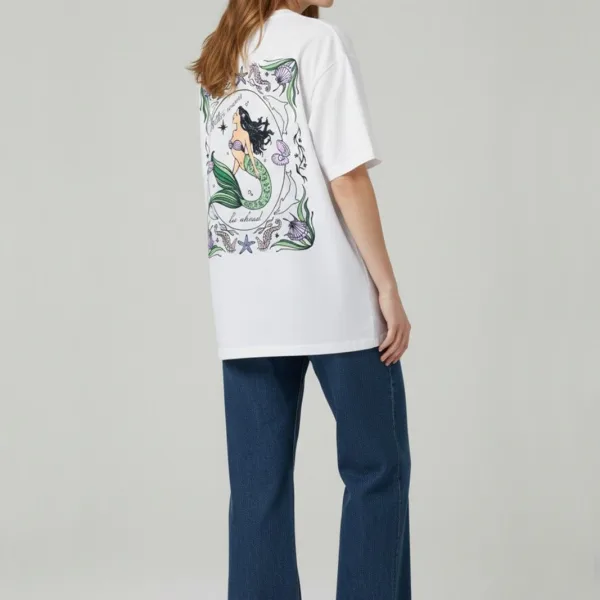 MERMAID GRAPHIC PRINTED OVERSIZED T-SHIRT