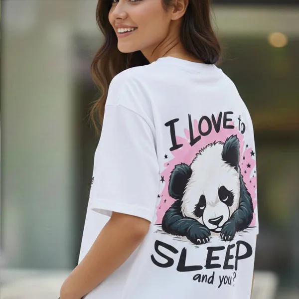 PANDA GRAPHIC PRINTED OVERSIZED T-SHIRT