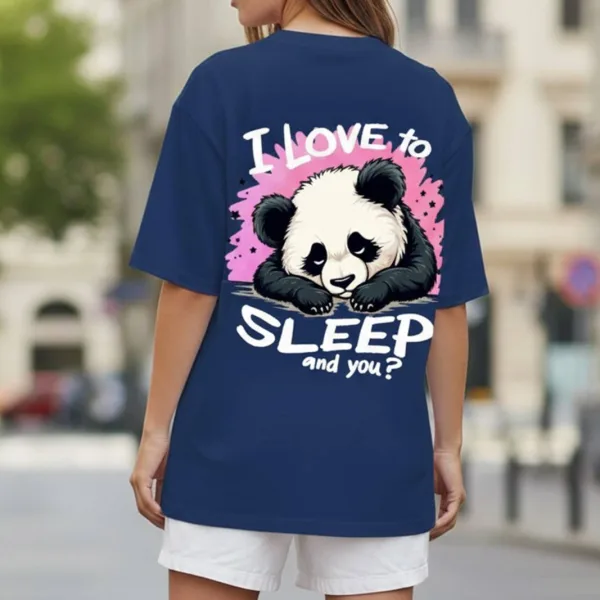 PANDA GRAPHIC PRINTED OVERSIZED T-SHIRT