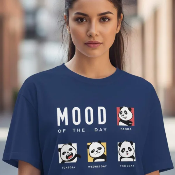 PANDASTIC MOOD GRAPHIC PRINTED OVERSIZED T-SHIRT