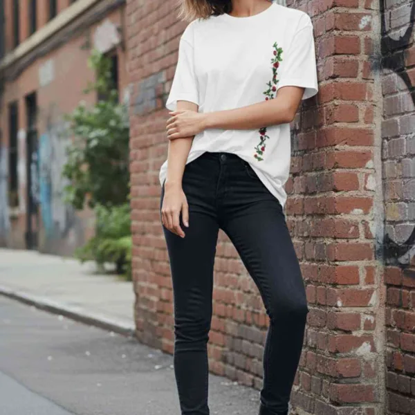 FLOWER GRAPHIC PRINTED OVERSIZED T-SHIRT