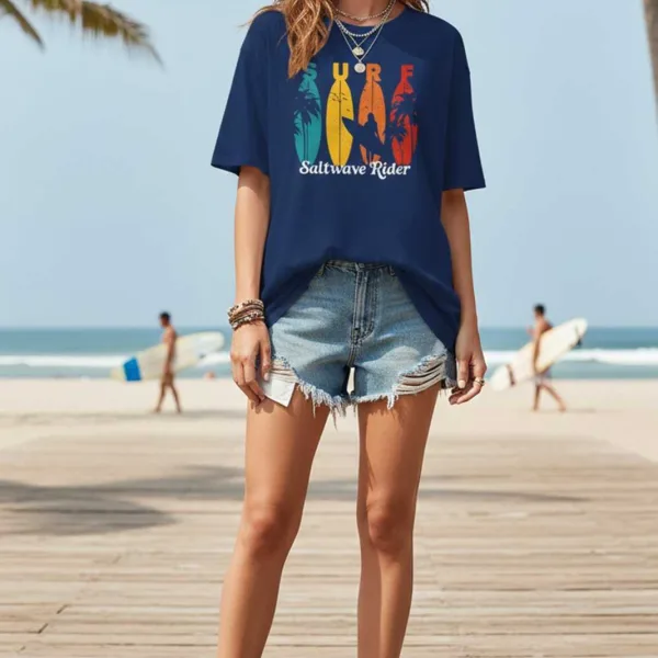 SUNSET BOARD GRAPHIC PRINTED OVERSIZED TEE
