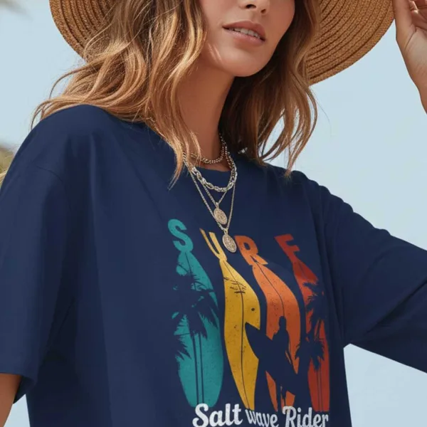 SUNSET BOARD GRAPHIC PRINTED OVERSIZED TEE
