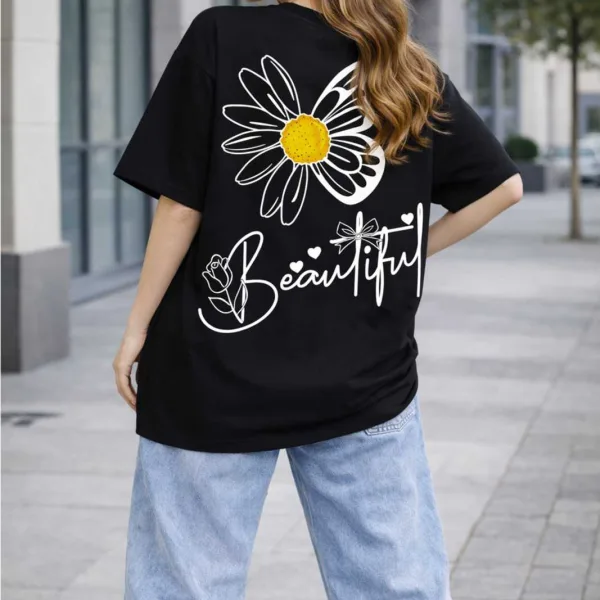 BUTTERFLY GRAPHIC PRINTED OVERSIZED TEE