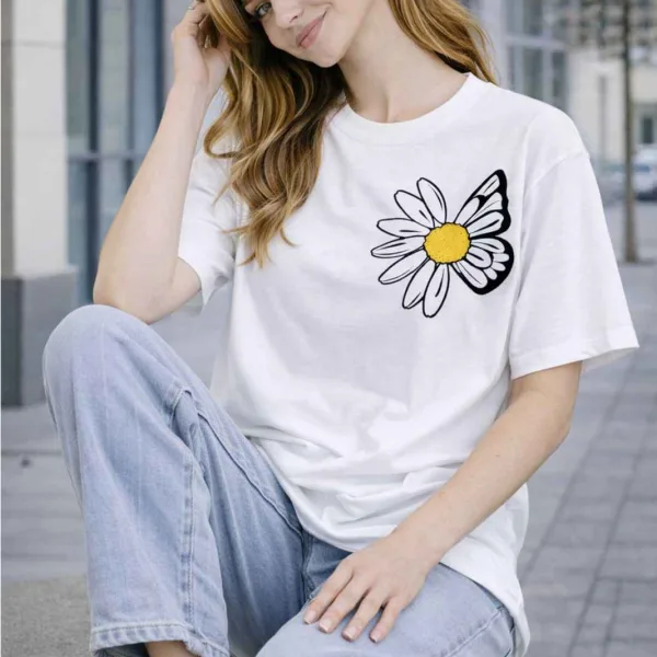 BUTTERFLY GRAPHIC PRINTED OVERSIZED TEE