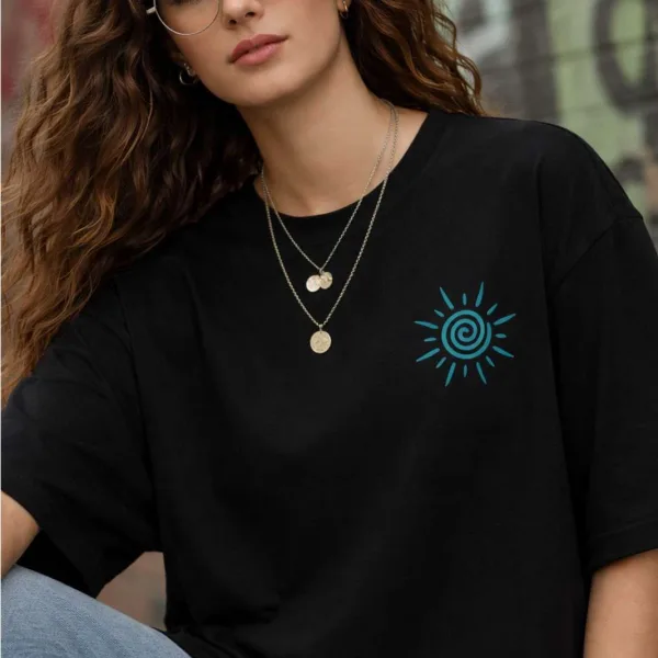 BLUE SPIRAL OVERSIZED TEE