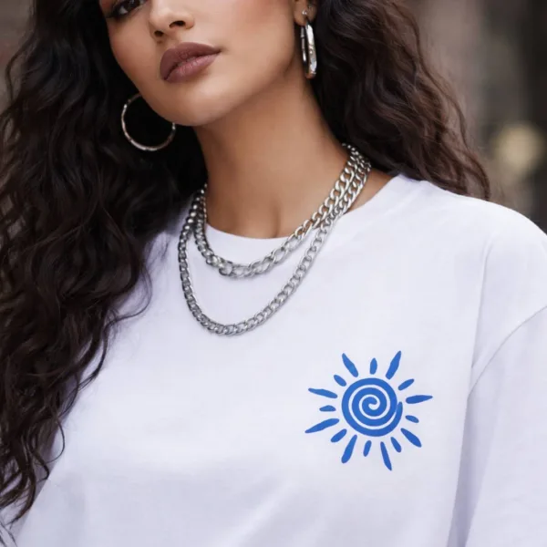 BLUE SPIRAL OVERSIZED TEE