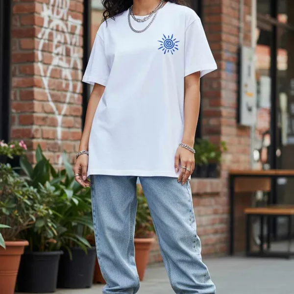 BLUE SPIRAL OVERSIZED TEE