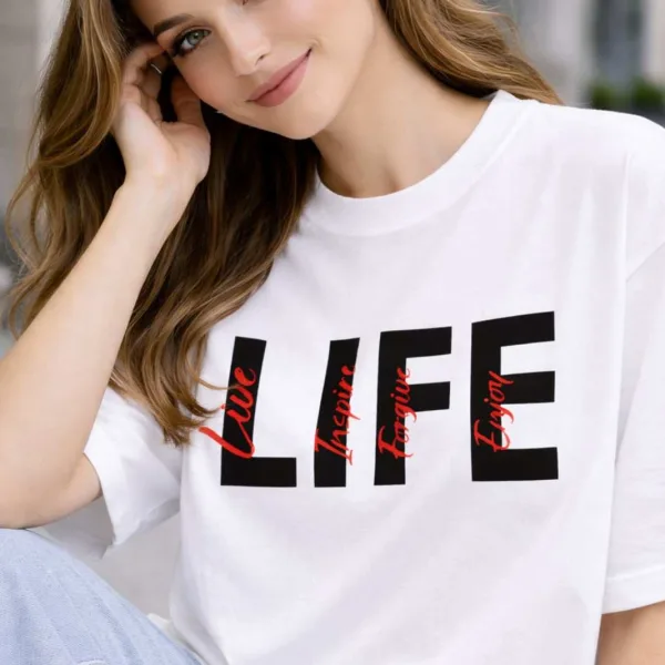 LIFE GRAPHIC PRINTED OVERSIZED TEE