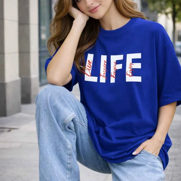 LIFE GRAPHIC PRINTED OVERSIZED TEE